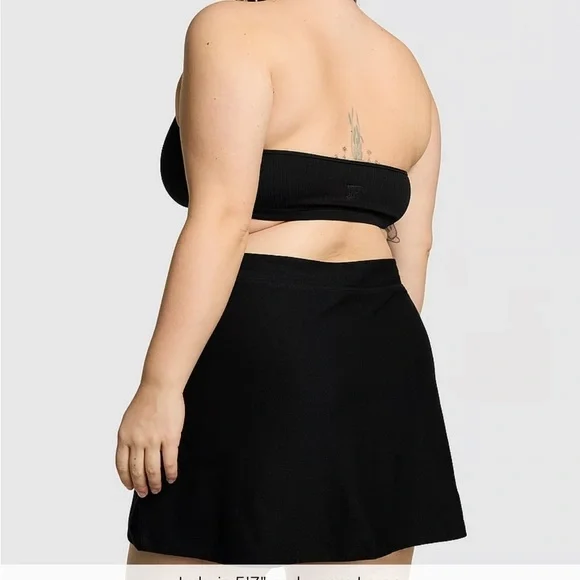 VS Pink Piqué Tennis Skort large black stretchy sweat wicking - Picture 4 of 9